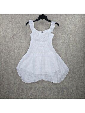 Wild Fable Women’s Dress White XS Recycled Polyester Textured Casual Ruffle